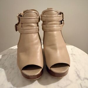 Michael Kors Tan Peep Toe Wedge Sandal
